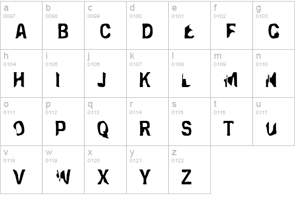 Eclipsed Moon lowercase a-z preview