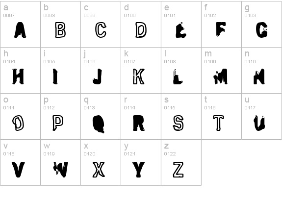 Eclipsed Moon Outline lowercase a-z preview