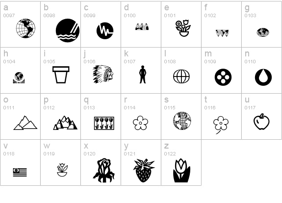 EcologyP01 lowercase a-z preview