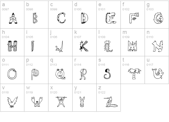 EDB Wild Things lowercase a-z preview