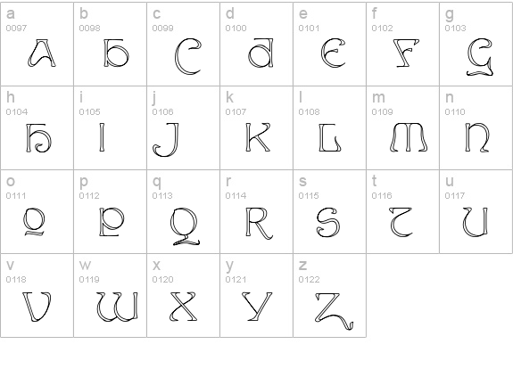 Edda lowercase a-z preview