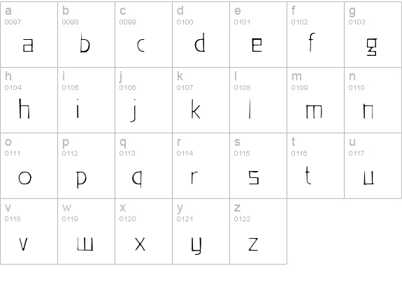 Eden Mills Gaunt lowercase a-z preview