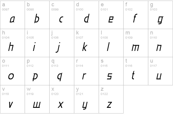 Eden Mills Italic lowercase a-z preview