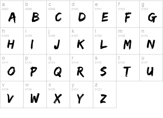 Edo lowercase a-z preview
