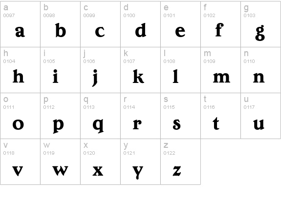 EdwardianEF-ExtraBold lowercase a-z preview