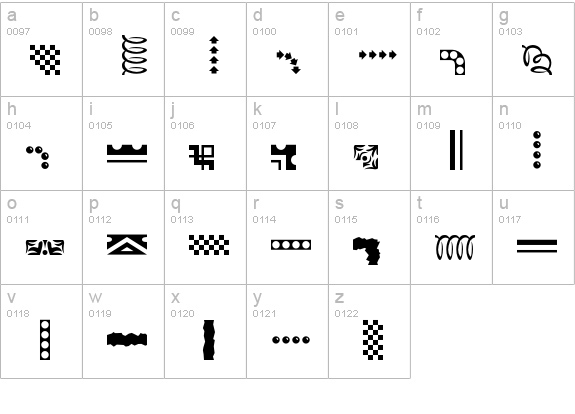 Eezeborder lowercase a-z preview
