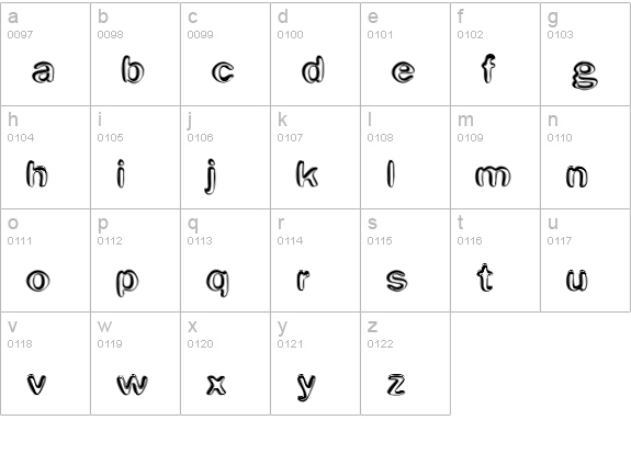 Efentine lowercase a-z preview