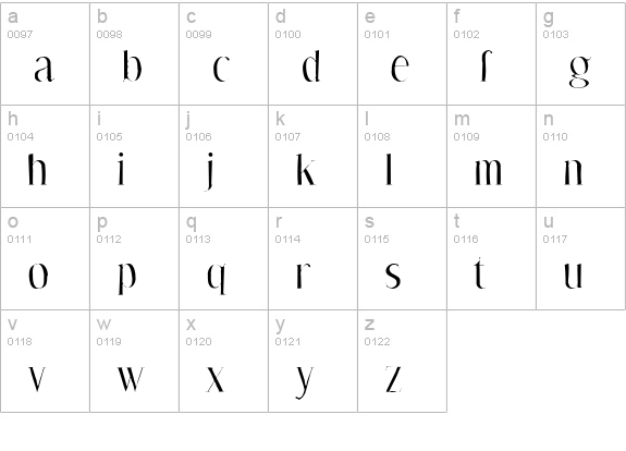 Effloresce Gaunt lowercase a-z preview
