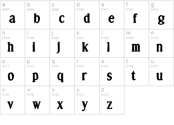 Effloresce Ink lowercase a-z preview