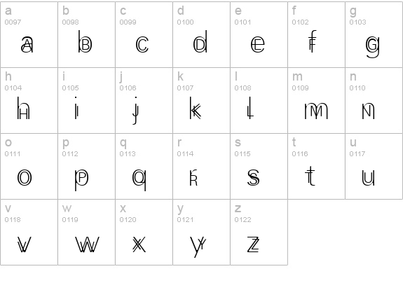 EfParasite lowercase a-z preview