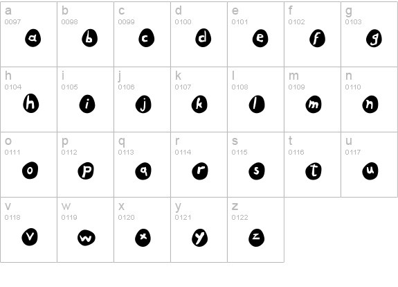Eggs lowercase a-z preview