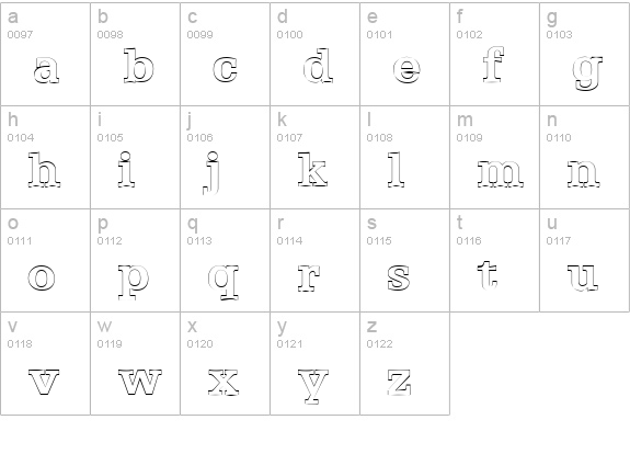 Egyptian Regular lowercase a-z preview