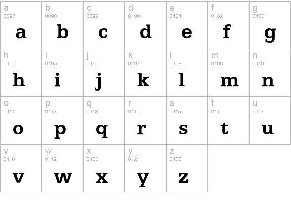 Egyptian505EF-Bold lowercase a-z preview