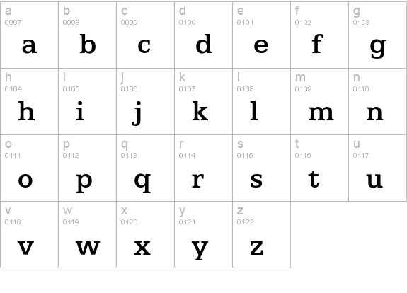 Egyptian505EF-Medium lowercase a-z preview