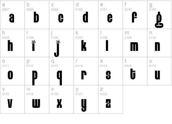 Eight Track lowercase a-z preview