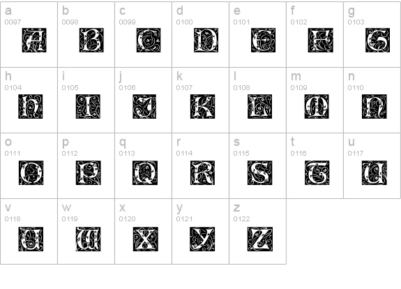 EileenCaps Regular lowercase a-z preview