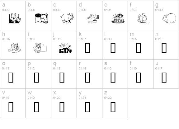 Ein Schwein lowercase a-z preview
