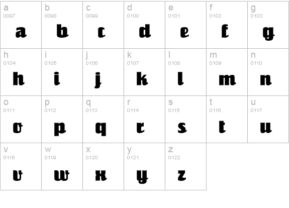 Einhorn Std lowercase a-z preview