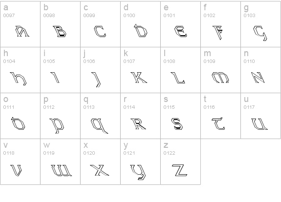 Eire Hollow Lefty lowercase a-z preview