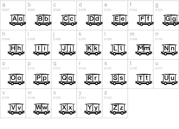 Eisenbahn lowercase a-z preview