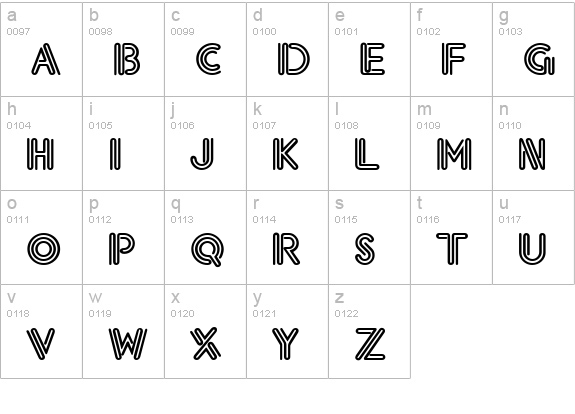 Eklektic lowercase a-z preview