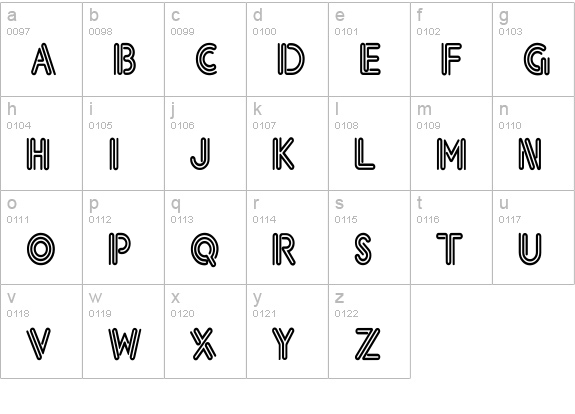 Eklektic-Normal Th lowercase a-z preview
