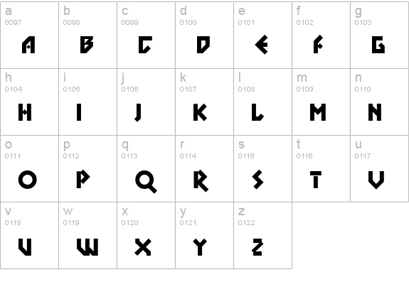 Elbrus lowercase a-z preview
