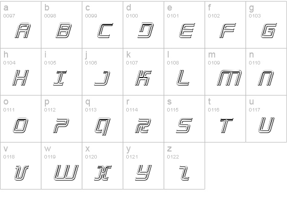 Election Day 3D Italic lowercase a-z preview