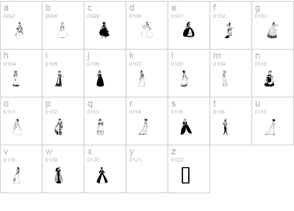 Elegance lowercase a-z preview