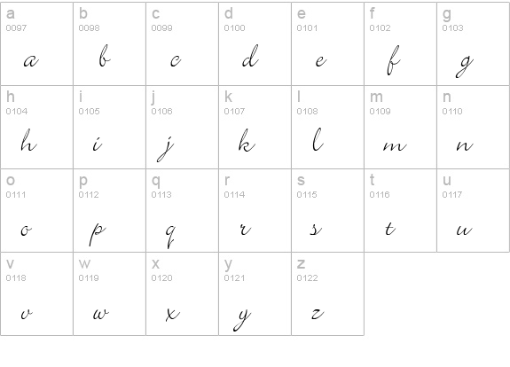 Elegant lowercase a-z preview