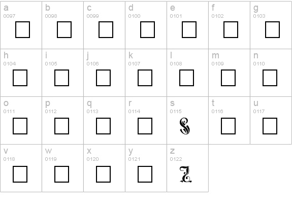Elegant Capitals lowercase a-z preview