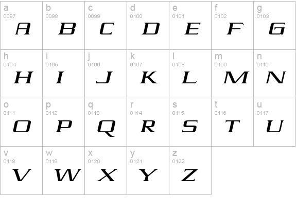 Elektra lowercase a-z preview