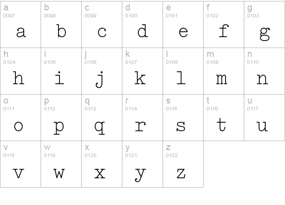 Elementa Regular lowercase a-z preview