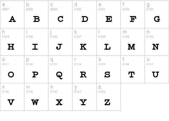 Elementa SC Bold lowercase a-z preview