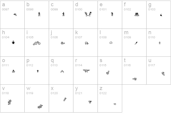 Elementary-Earth lowercase a-z preview