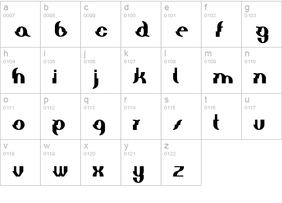 Elephant man Bold lowercase a-z preview