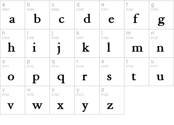 Elephant Wide Bold lowercase a-z preview