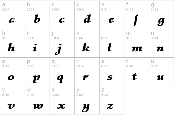 ElGar Ex Bold lowercase a-z preview