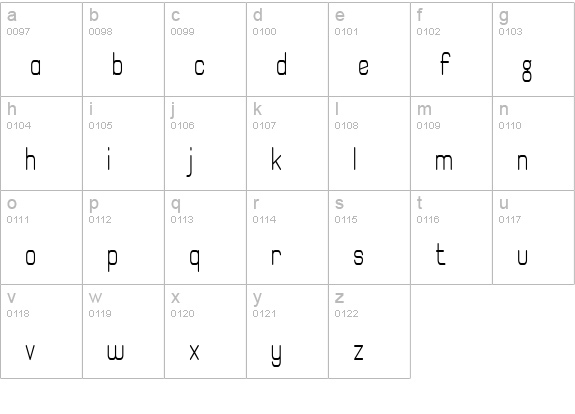 Elgethy Est Bold Condensed lowercase a-z preview