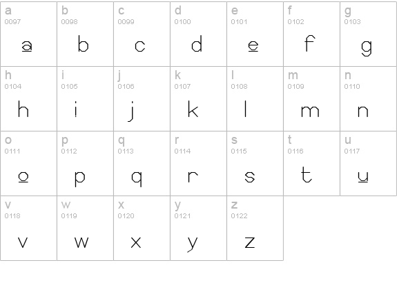 Elgethy Square Upper lowercase a-z preview