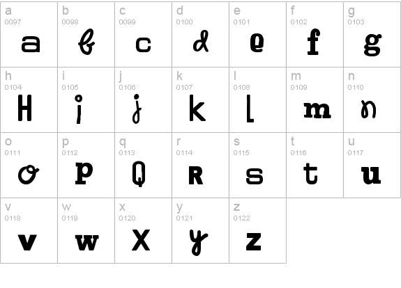 Elise lowercase a-z preview