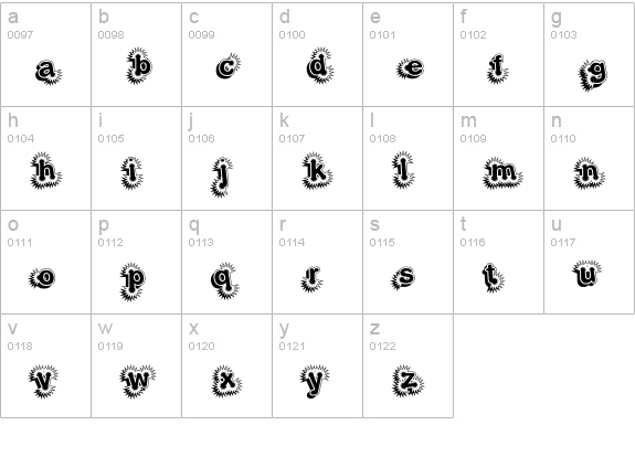 ElliottsJigsawDropshadow lowercase a-z preview