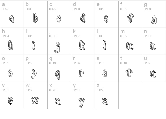 ElliottsTyphpoidMThrDLight lowercase a-z preview