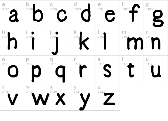 Emma Sophia lowercase a-z preview
