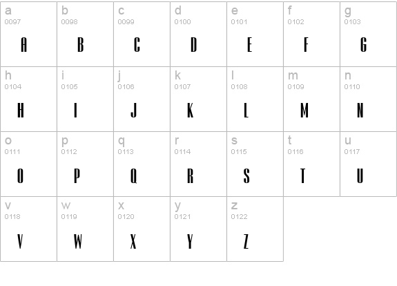 Empire-BlackSmallCaps lowercase a-z preview