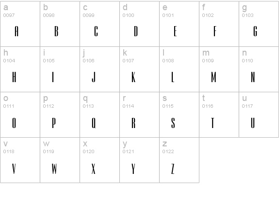 Empire-BoldSmallCaps lowercase a-z preview