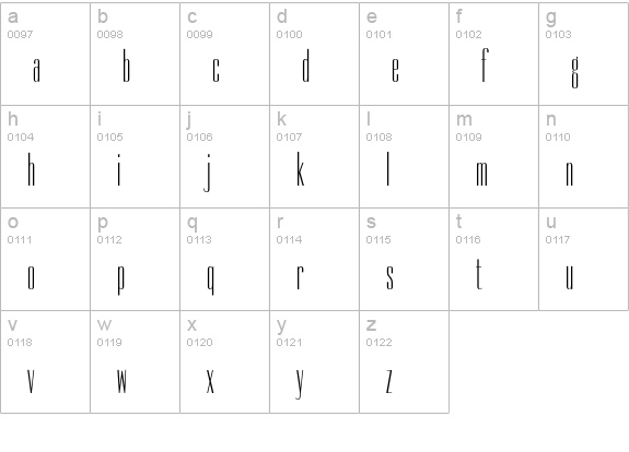 Empire-Regular lowercase a-z preview