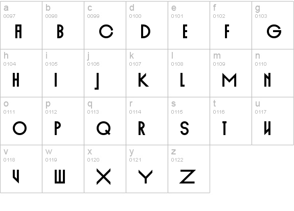 Empire Straight lowercase a-z preview