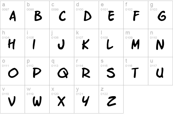 Enchilada lowercase a-z preview