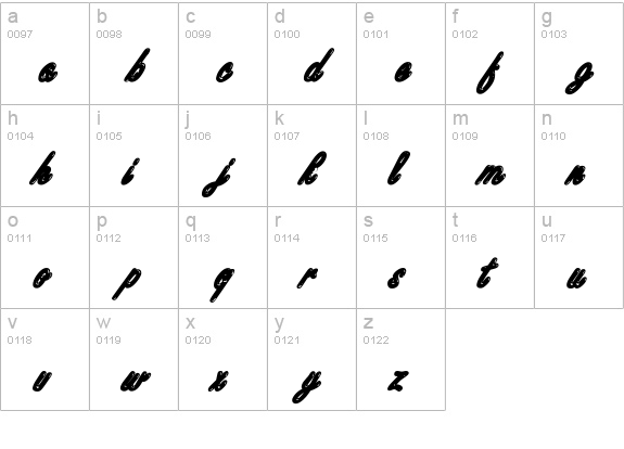 Encino BoldItalic lowercase a-z preview